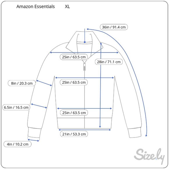 Amazon Essentials Men's Full-Zip Cotton Blue Sweater XL NWT - Picture 2 of 5